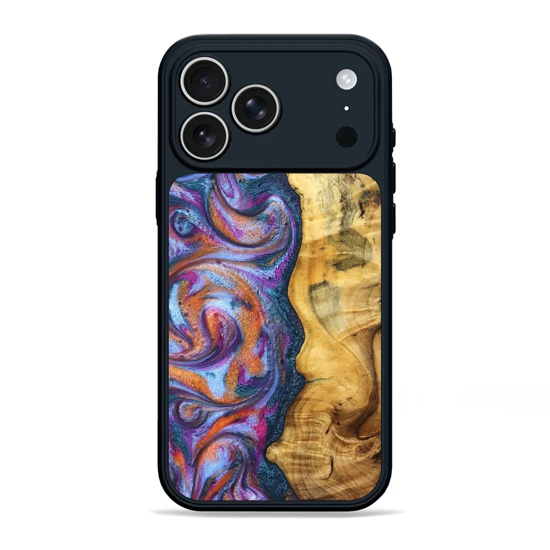 iPhone 17 Pro Max Wood Phone Case - Tiara (Blue, 829402)