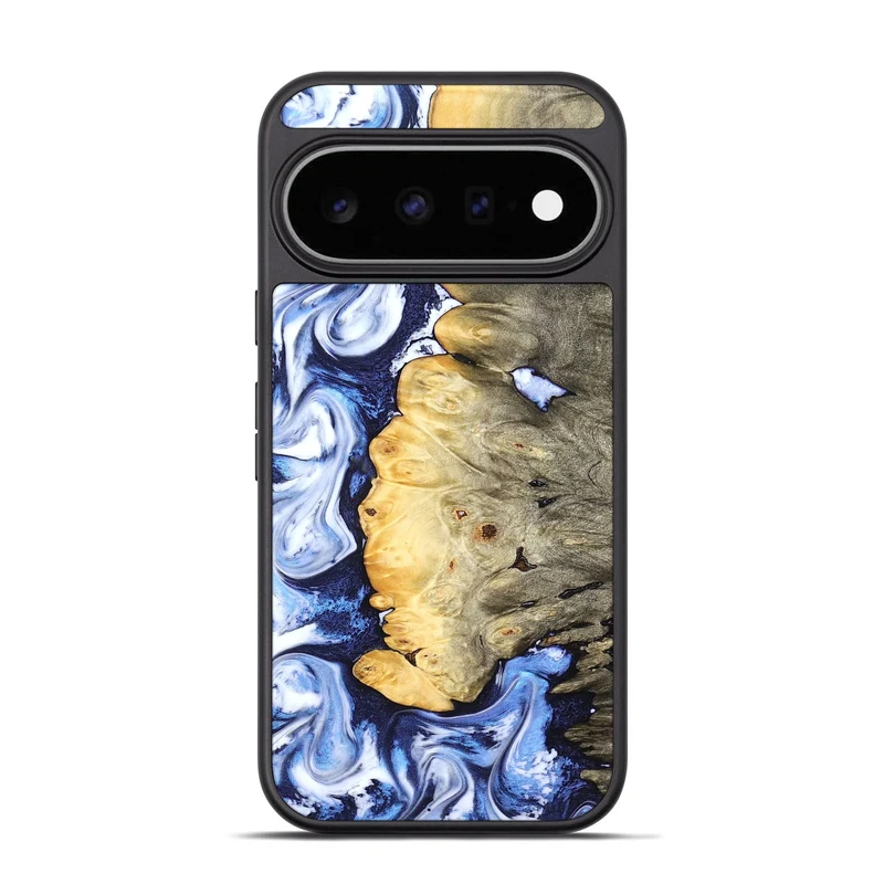 Pixel 11 Pro Wood Phone Case - Terese (Blue, 829406)