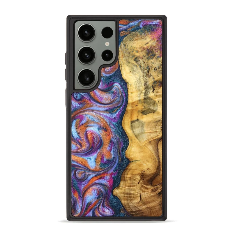 Galaxy S23 Ultra Wood Phone Case - Tiara (Blue, 829402)