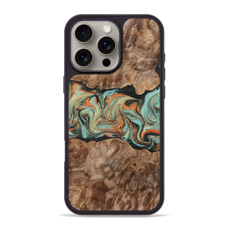 iPhone 16 Pro Max Wood Phone Case - Brandyn (Green, 829395)