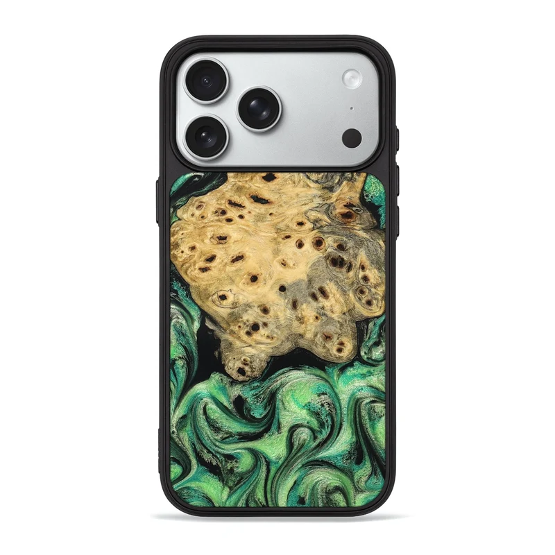 iPhone 18 Pro Max Wood Phone Case - Stella (Green, 829394)