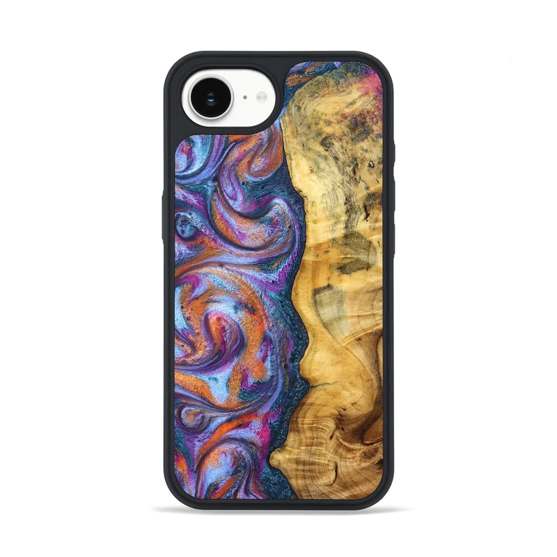 iPhone 16e Wood Phone Case - Tiara (Blue, 829402)