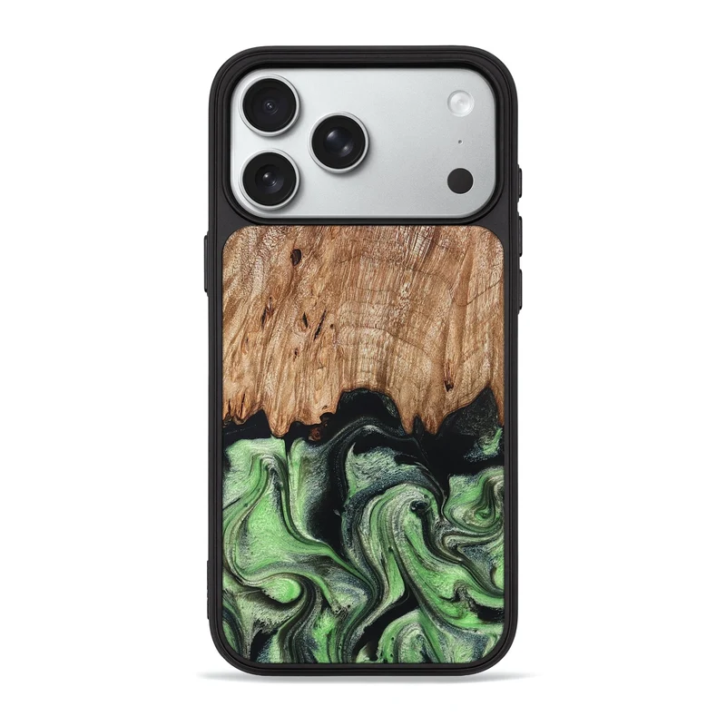 iPhone 18 Pro Max Wood Phone Case - Maximus (Green, 829389)