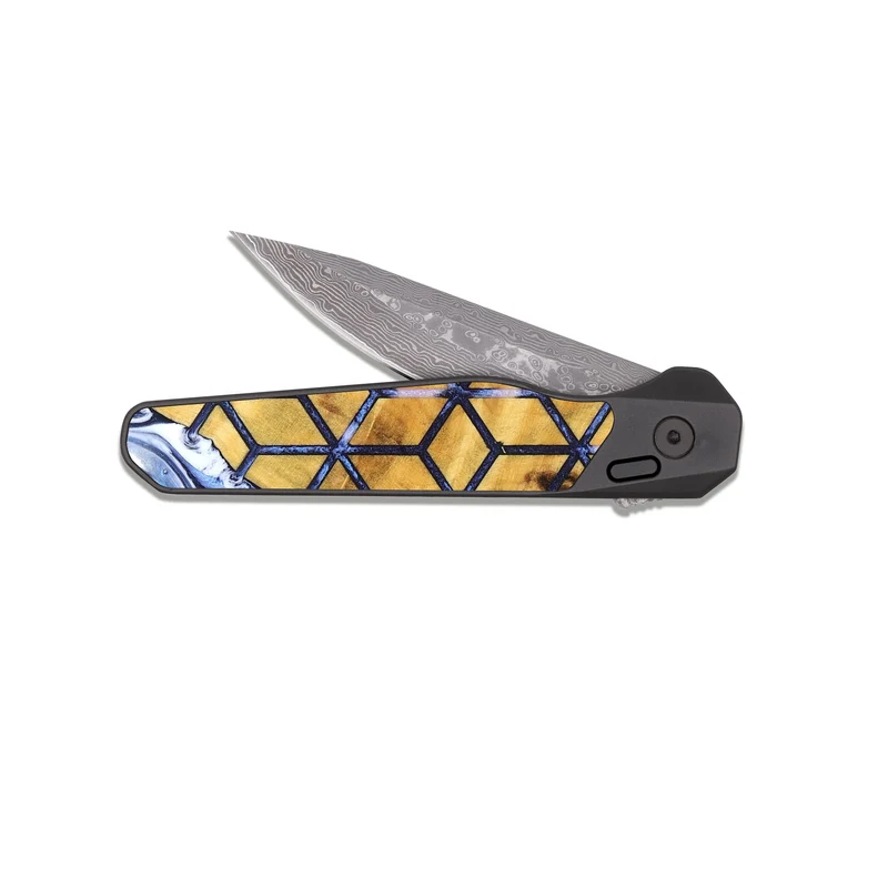 EDC Dark Damascus Wood Pocket Knife - Keshawn (Pattern, 829364)
