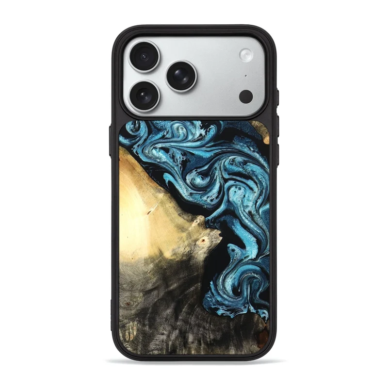 iPhone 18 Pro Max Wood Phone Case - Kizzy (Blue, 829378)