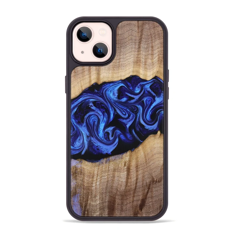 iPhone 14 Plus Wood Phone Case - Manilla (Blue, 829384)