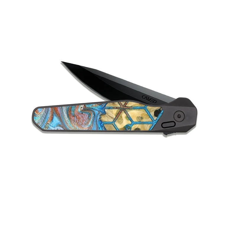 EDC Dark Slate Wood Pocket Knife - Dollie (Pattern, 829368)