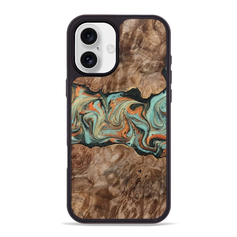 iPhone 16 Plus Wood Phone Case - Brandyn (Green, 829395)
