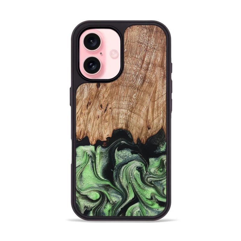 iPhone 16 Wood Phone Case - Maximus (Green, 829389)
