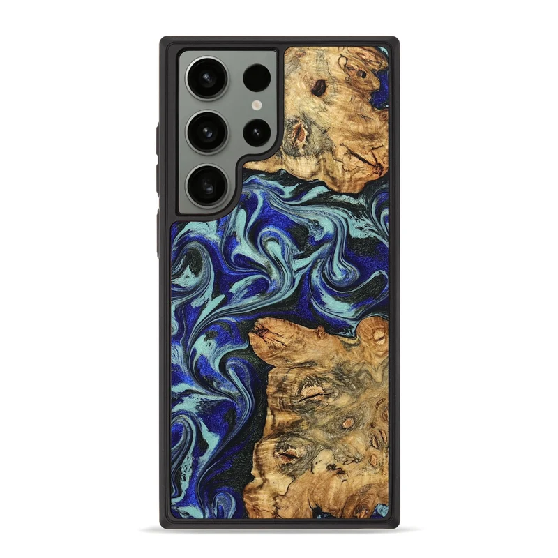 Galaxy S23 Ultra Wood Phone Case - Ina (Blue, 829397)