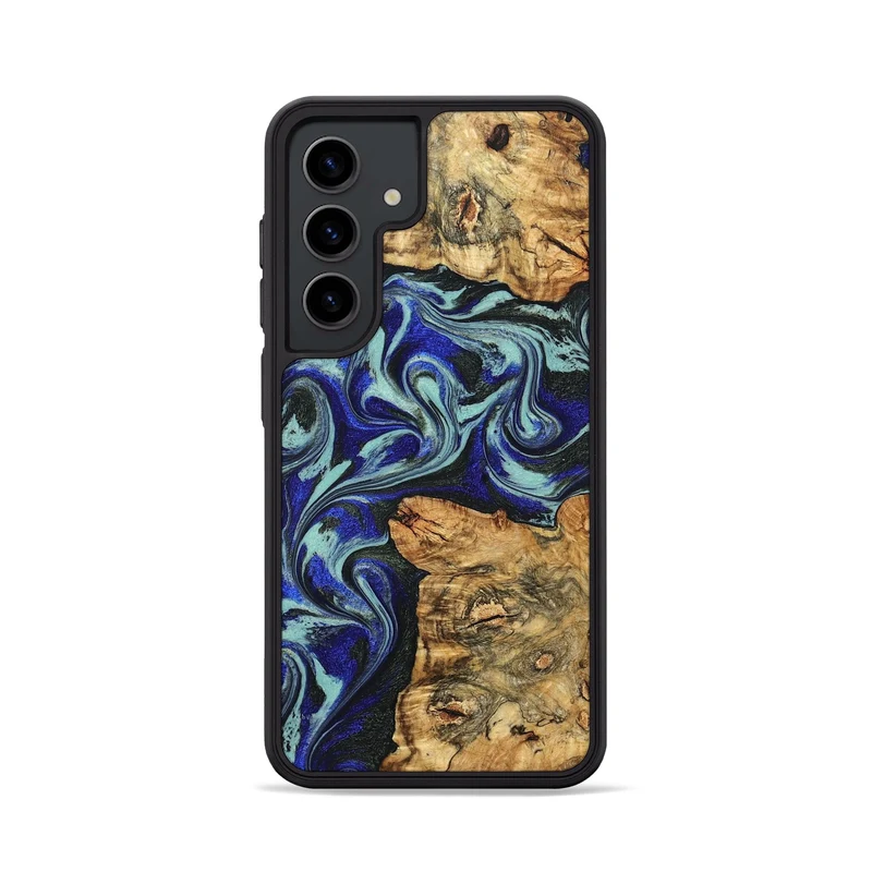 Galaxy S24 Wood Phone Case - Ina (Blue, 829397)