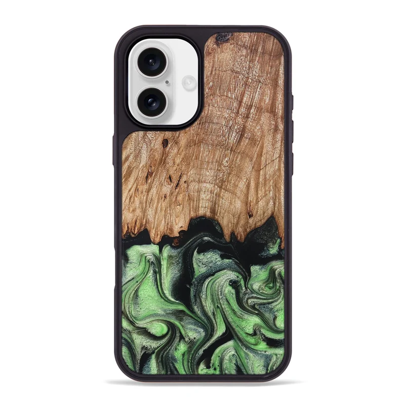 iPhone 16 Plus Wood Phone Case - Maximus (Green, 829389)