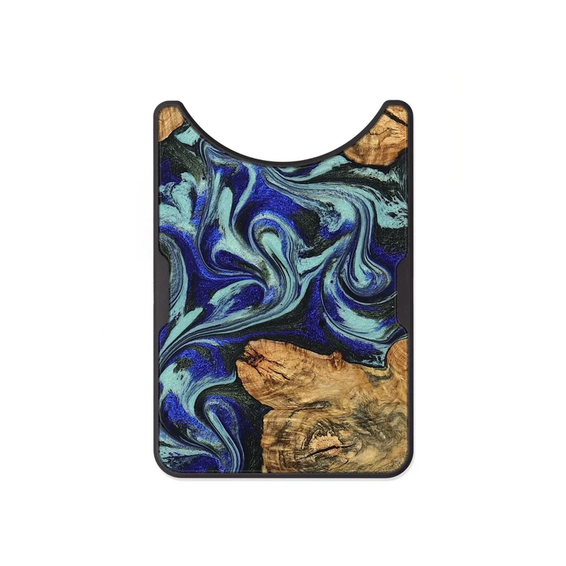 Alloy Wood Wallet - Ina (Blue, 829397)