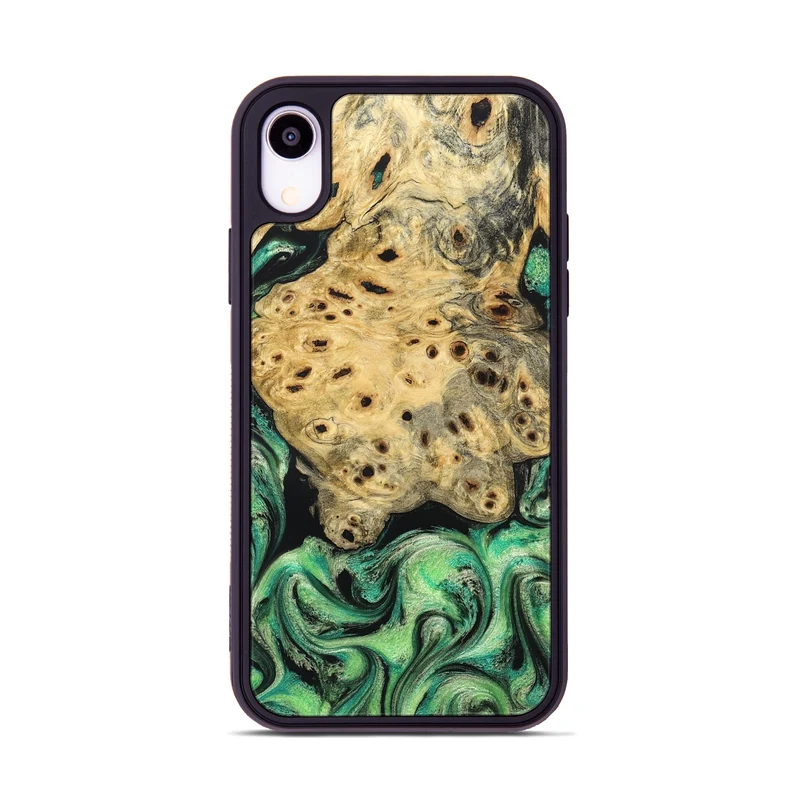 iPhone Xr Wood Phone Case - Stella (Green, 829394)