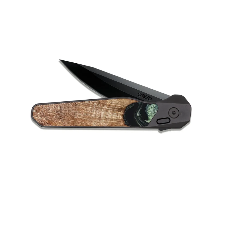 EDC Dark Slate Wood Pocket Knife - Maximus (Green, 829389)