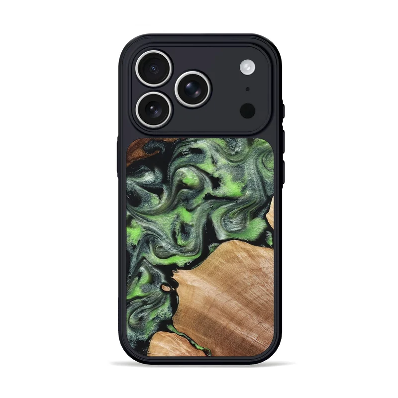 iPhone 17 Pro Wood Phone Case - Roni (Green, 829396)