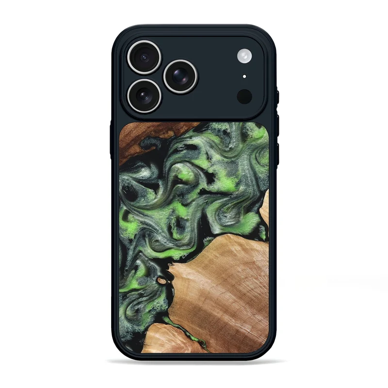 iPhone 17 Pro Max Wood Phone Case - Roni (Green, 829396)