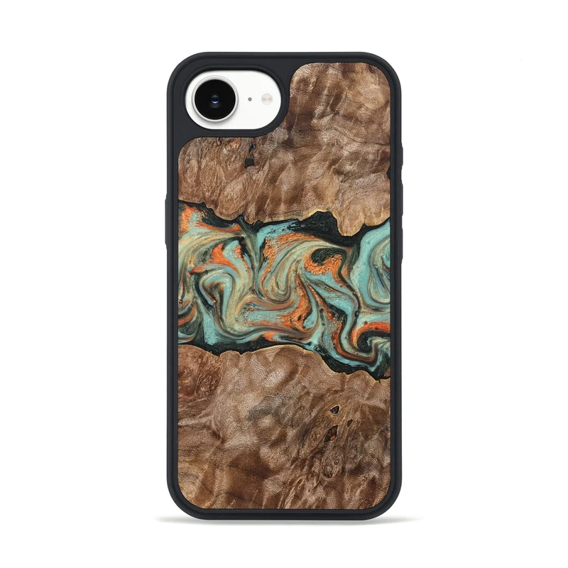 iPhone 16e Wood Phone Case - Brandyn (Green, 829395)