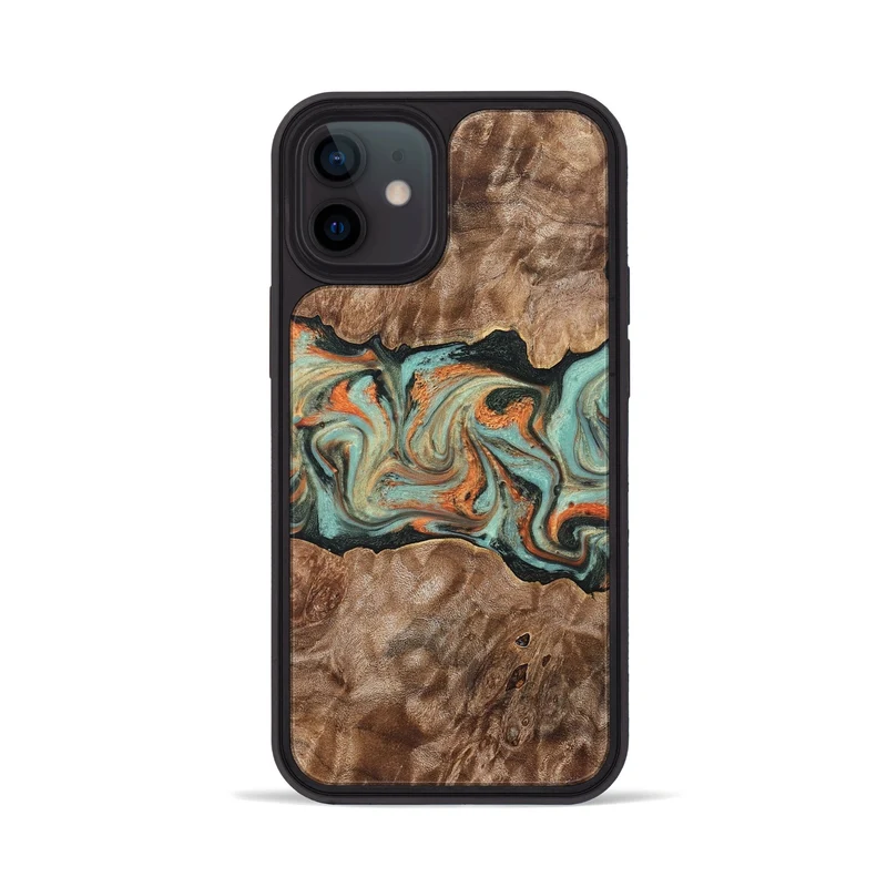 iPhone 12 Wood Phone Case - Brandyn (Green, 829395)