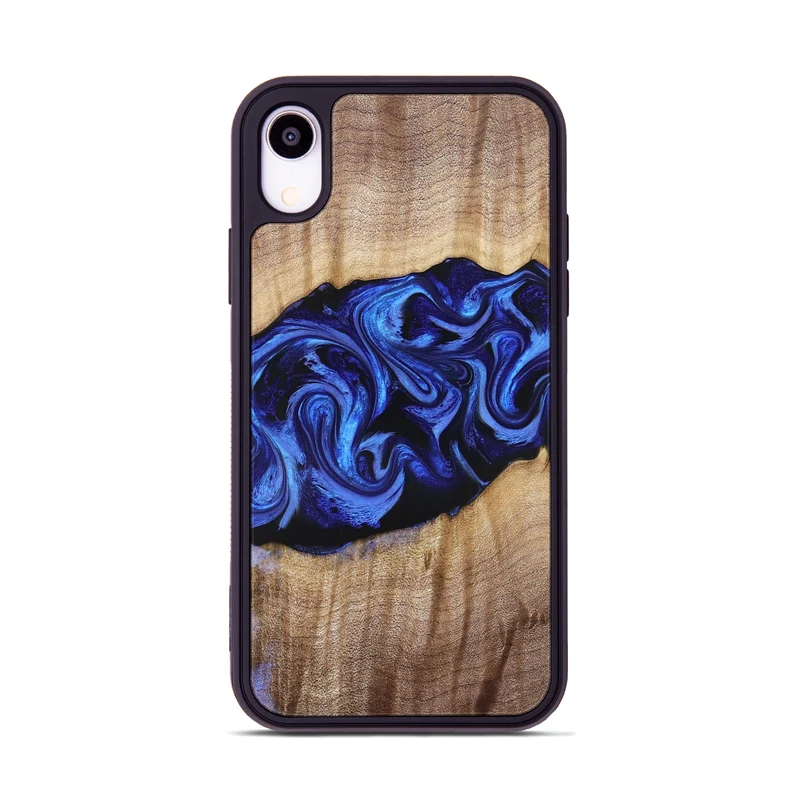 iPhone Xr Wood Phone Case - Manilla (Blue, 829384)