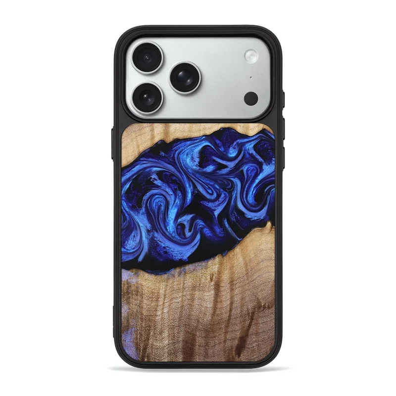 iPhone 18 Pro Max Wood Phone Case - Manilla (Blue, 829384)