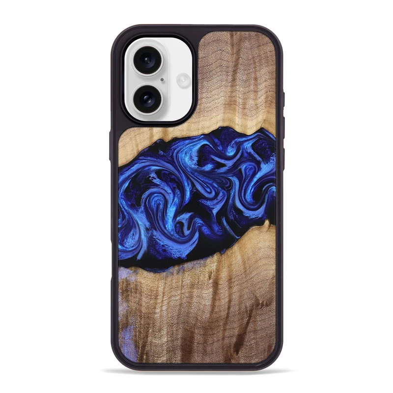 iPhone 16 Plus Wood Phone Case - Manilla (Blue, 829384)