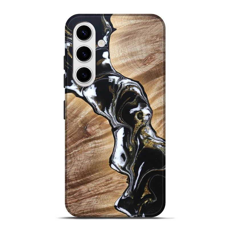 Galaxy S25 Plus Wood Live Edge Phone Case - Graham (Black & White, 829266)