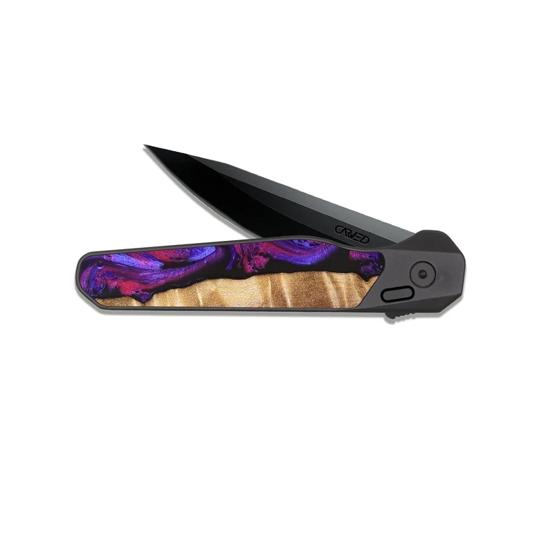 EDC Dark Slate Wood Pocket Knife - Maye (Purple, 829257)
