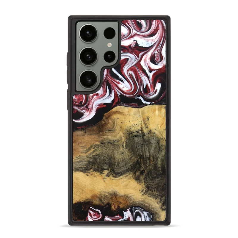 Galaxy S23 Ultra Wood Phone Case - Reya (Red, 829247)