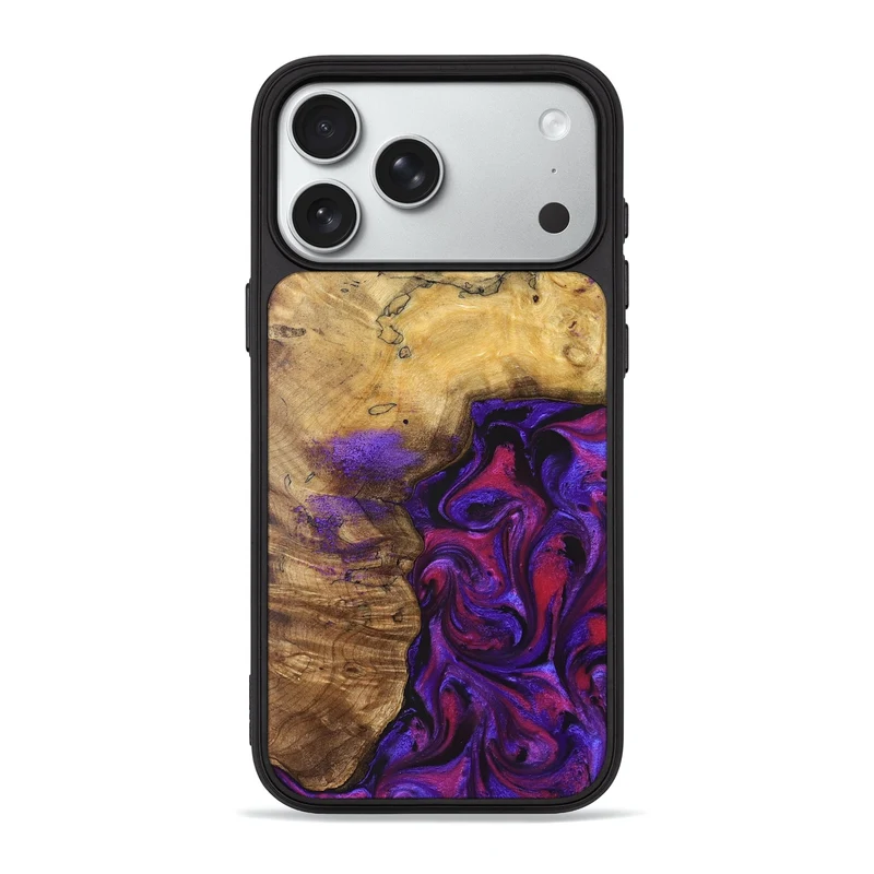 iPhone 18 Pro Max Wood Phone Case - Keara (Purple, 829259)