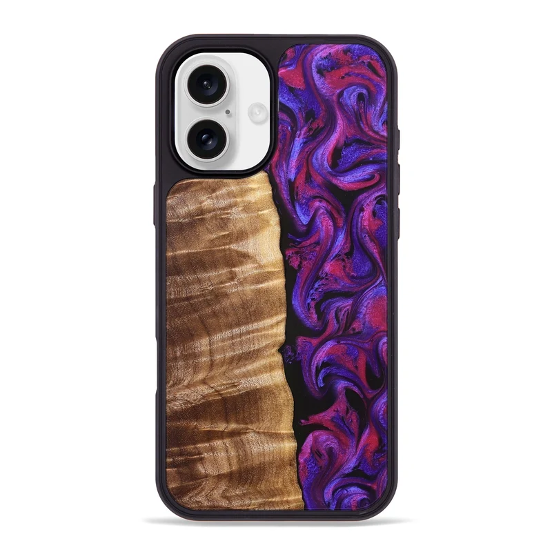 iPhone 16 Plus Wood Phone Case - Maye (Purple, 829257)