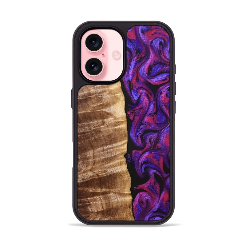 iPhone 16 Wood Phone Case - Maye (Purple, 829257)