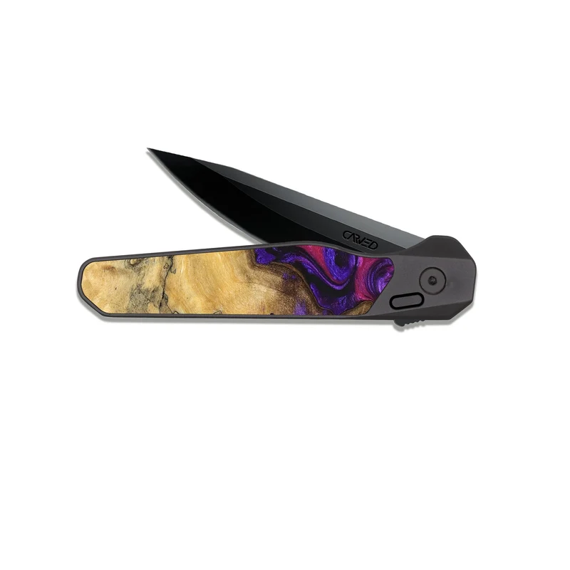 EDC Dark Slate Wood Pocket Knife - Keara (Purple, 829259)