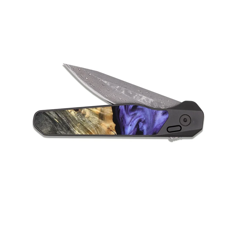 EDC Dark Damascus Wood Pocket Knife - Clem (Purple, 829256)