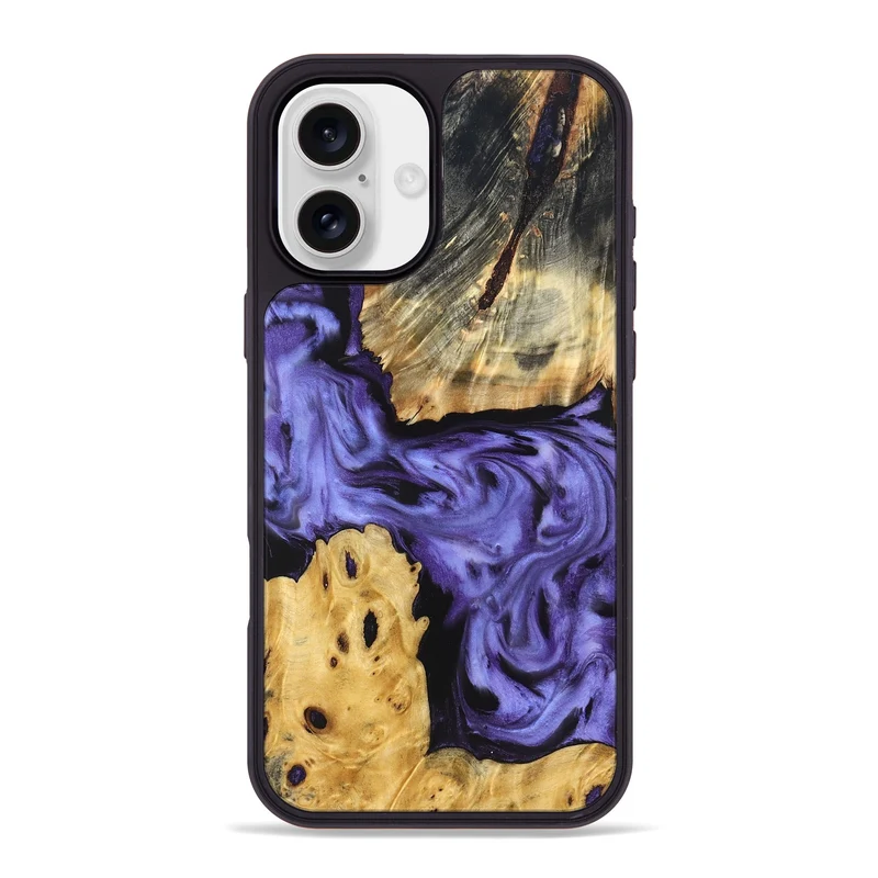 iPhone 16 Plus Wood Phone Case - Clem (Purple, 829256)