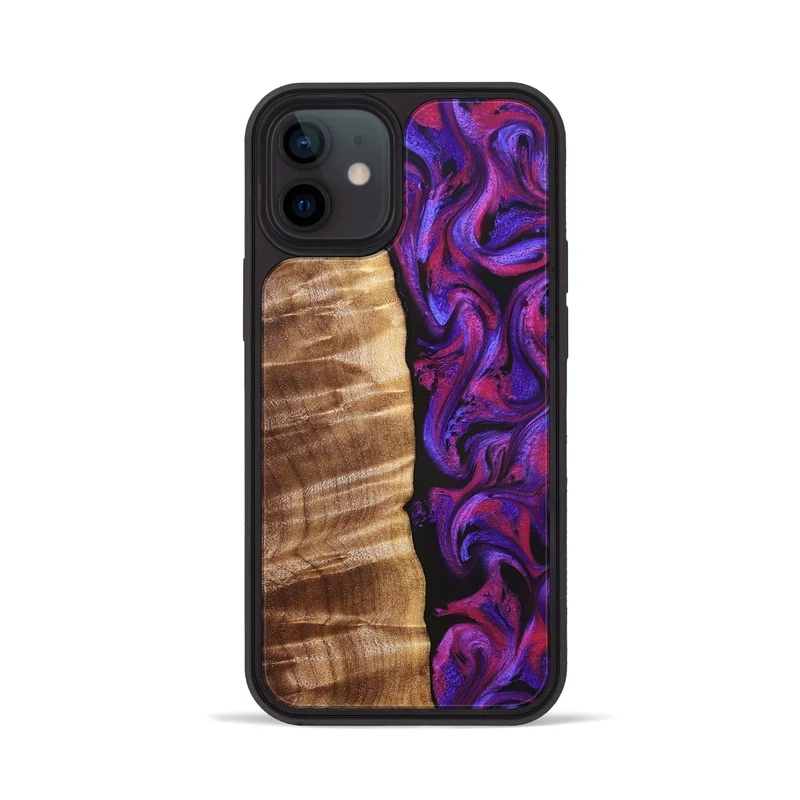 iPhone 12 Wood Phone Case - Maye (Purple, 829257)