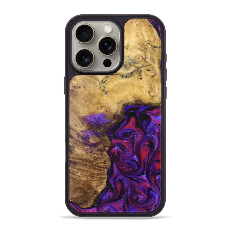 iPhone 16 Pro Max Wood Phone Case - Keara (Purple, 829259)