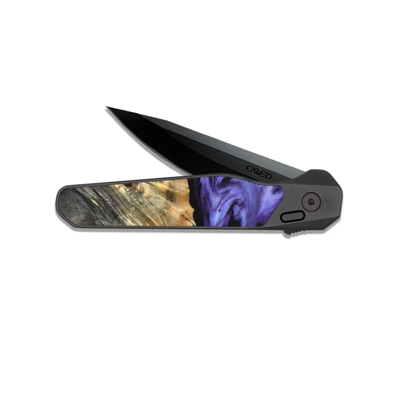 EDC Dark Slate Wood Pocket Knife - Clem (Purple, 829256)