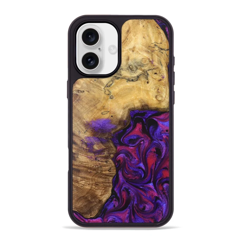iPhone 16 Plus Wood Phone Case - Keara (Purple, 829259)