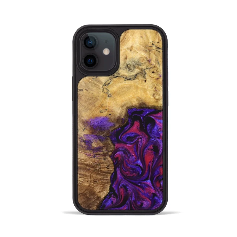 iPhone 12 Wood Phone Case - Keara (Purple, 829259)