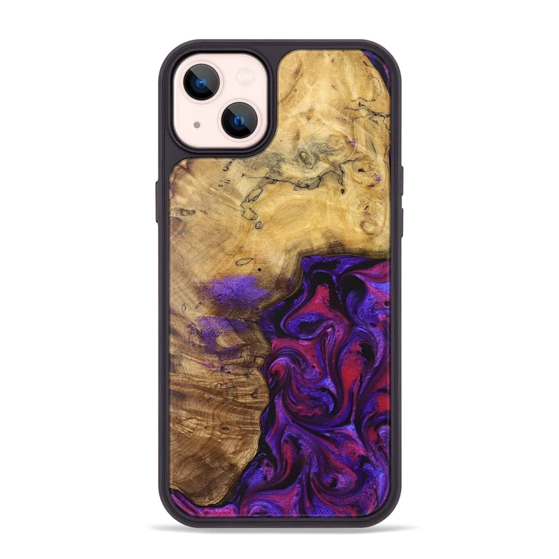 iPhone 14 Plus Wood Phone Case - Keara (Purple, 829259)