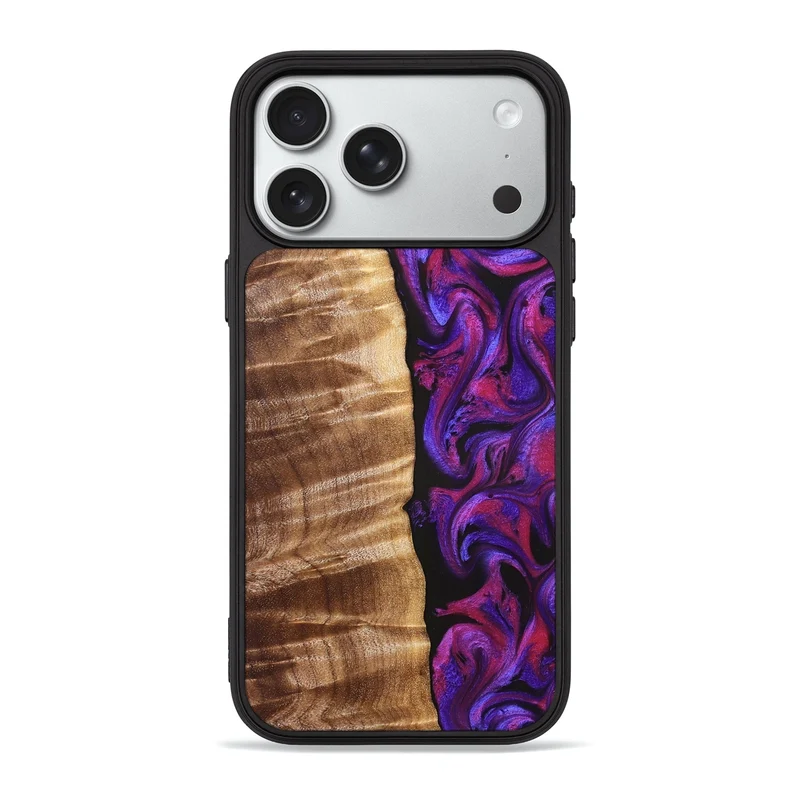 iPhone 18 Pro Max Wood Phone Case - Maye (Purple, 829257)