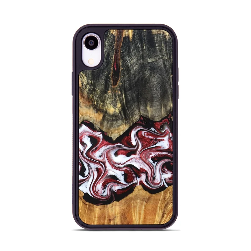 iPhone Xr Wood Phone Case - Ericka (Red, 829223)