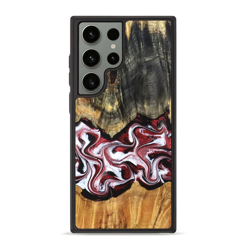 Galaxy S23 Ultra Wood Phone Case - Ericka (Red, 829223)