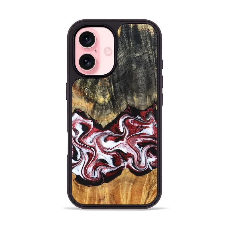 iPhone 16 Wood Phone Case - Ericka (Red, 829223)