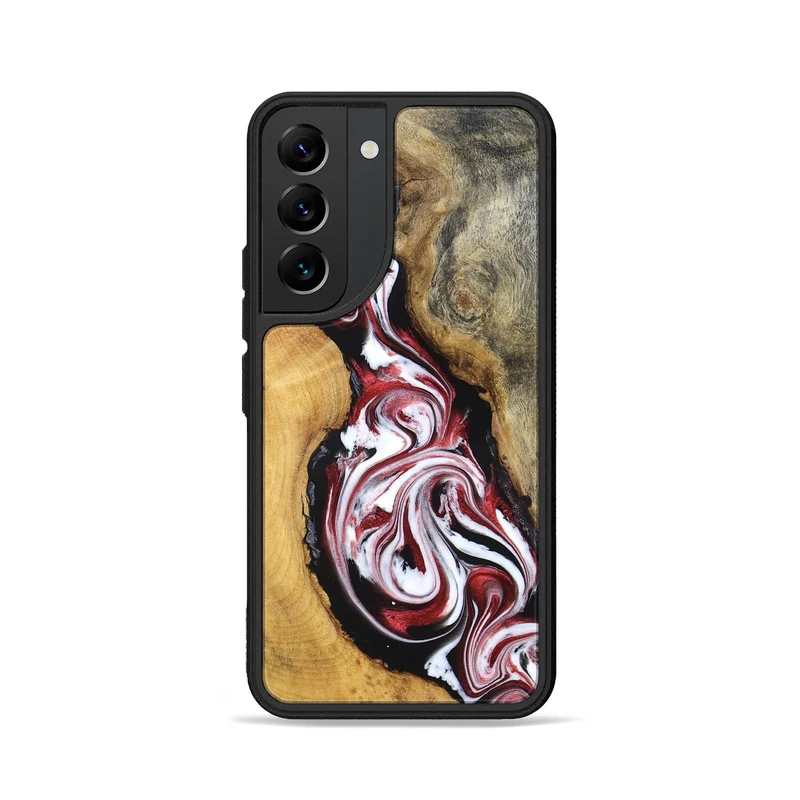 Galaxy S22 Wood Phone Case - Estelle (Red, 829249)