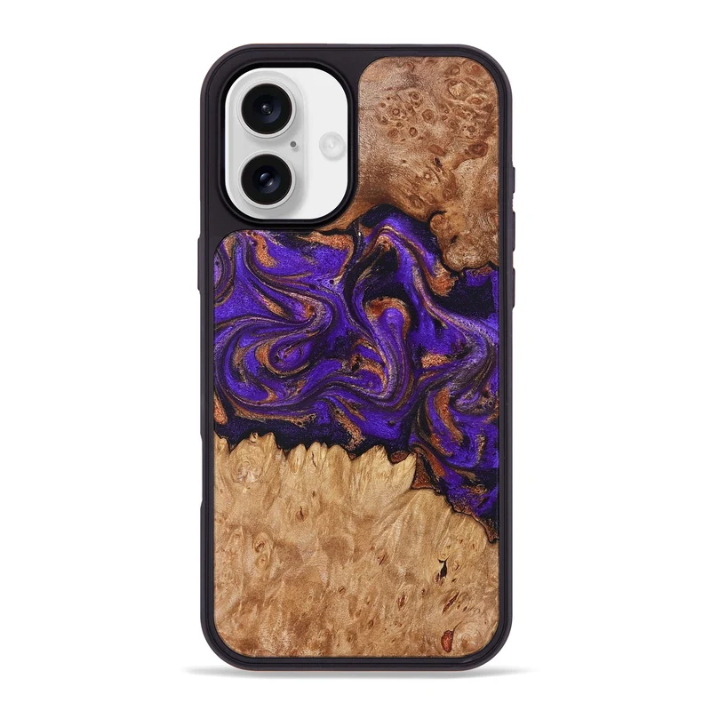 iPhone 16 Plus Wood Phone Case - Lucien (Purple, 829239)
