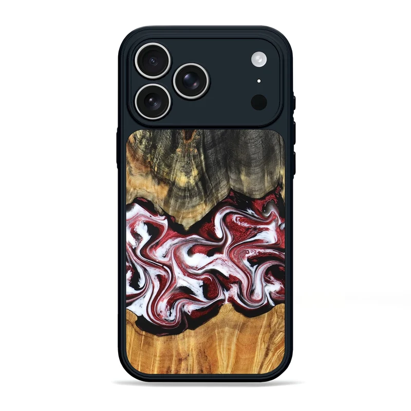 iPhone 17 Pro Max Wood Phone Case - Ericka (Red, 829223)