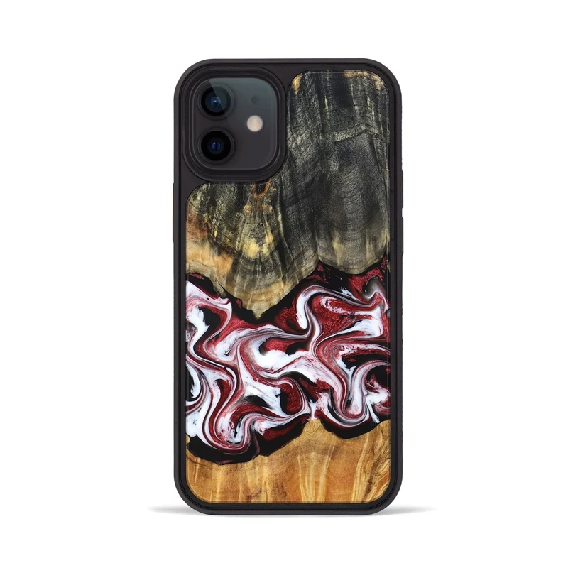 iPhone 12 Wood Phone Case - Ericka (Red, 829223)