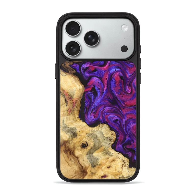 iPhone 18 Pro Max Wood Phone Case - Jaeden (Purple, 829238)